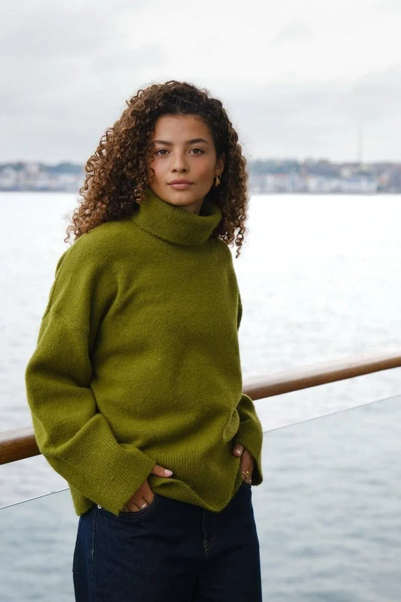 Neo Noir - Naline Knit Blouse 165512 - 340 - Sage Green