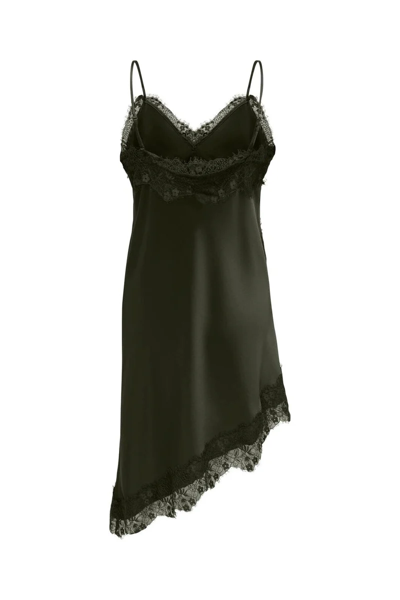 Only - Onlindona Strap Satin Lace Dress - 5136755 Forest Night