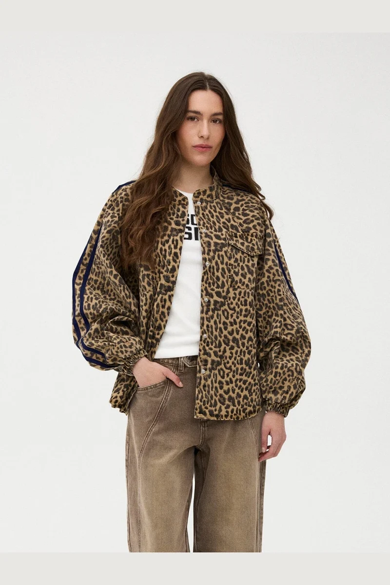 Gossia - Basmago Jull Jacket Shirt G3356 - Leopard Print/Cream Stripe