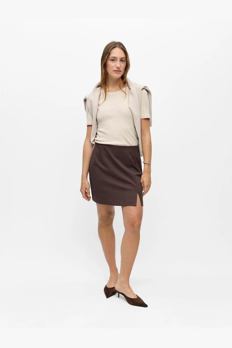 Object - Objlisa Mini Skirt - 4922597 Seal Brown