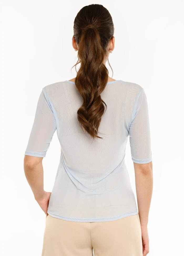 Liberte - Mesh Ss Tshirt 22064 - Light Blue