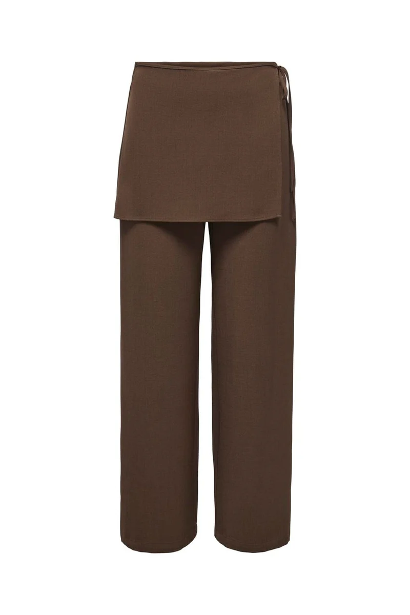 Only - Onlbretty Skirt Detail Trousers - 5125414 Chocolate Brown