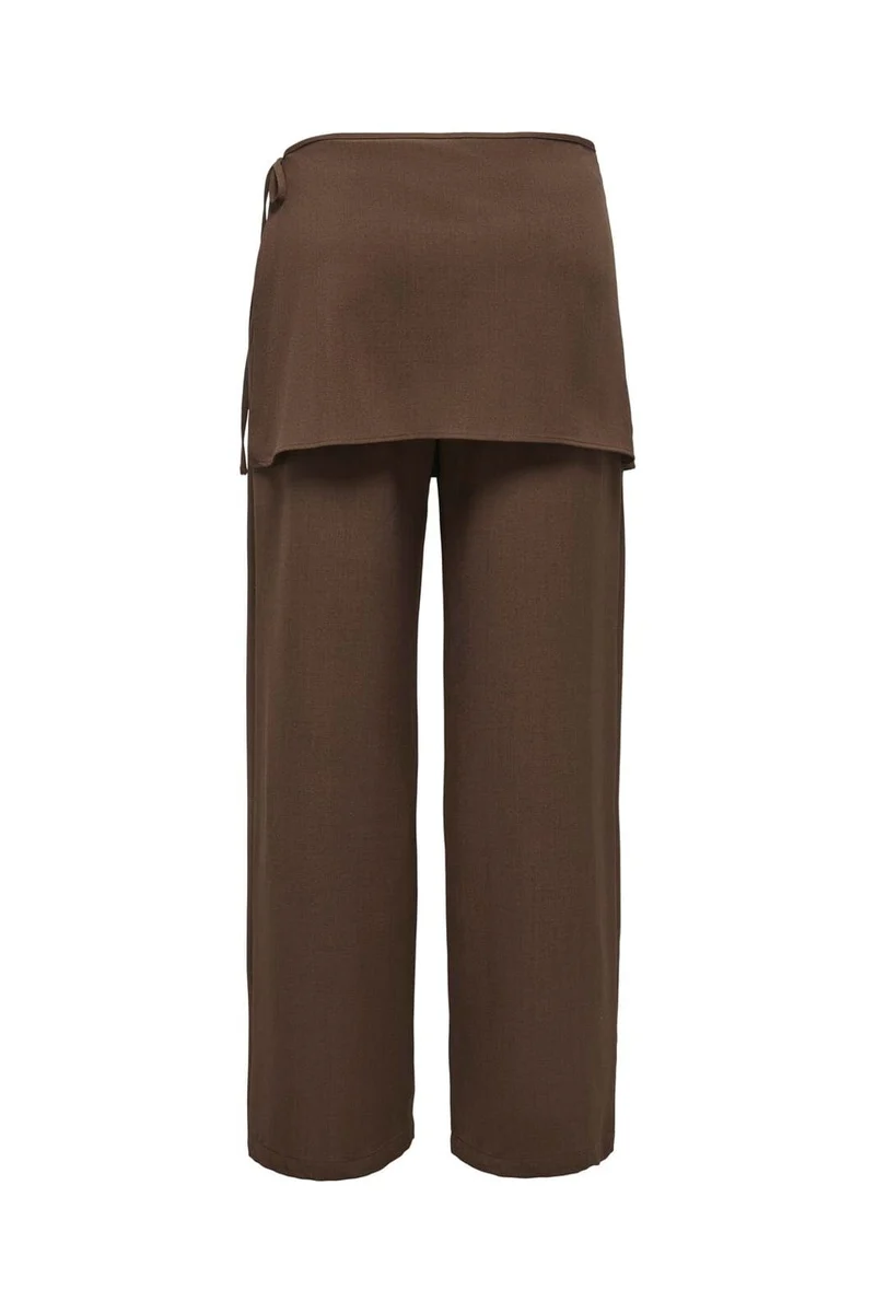 Only - Onlbretty Skirt Detail Trousers - 5125414 Chocolate Brown