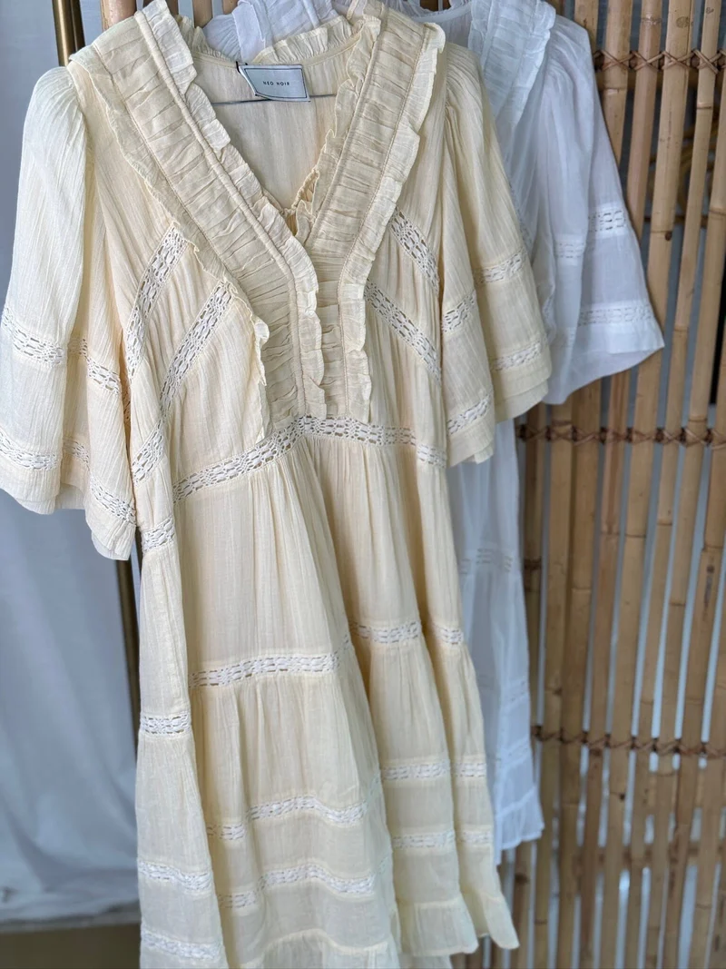 Neo Noir - Milene S Voile Dress 165528 - 191 - Light Yellow