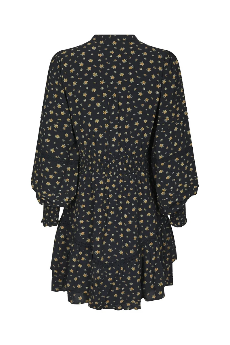 Neo Noir - Roberta Small Flower Dress 170527 - 100 - Black