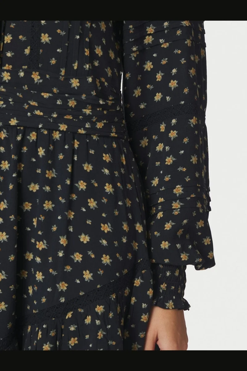 Neo Noir - Roberta Small Flower Dress 170527 - 100 - Black
