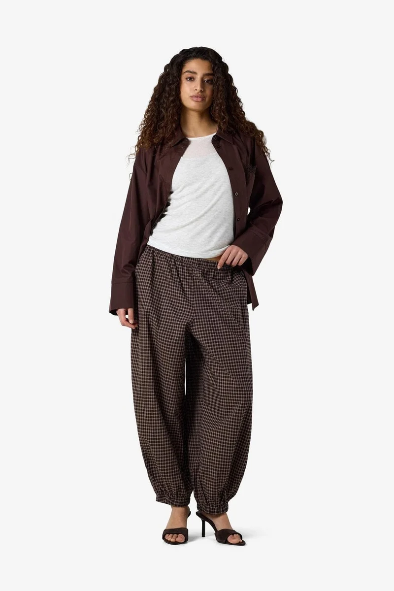 Noisy May - Nmtrix Balloon Pant Tnt/17 - 5185507 Chocolate Brown Beige