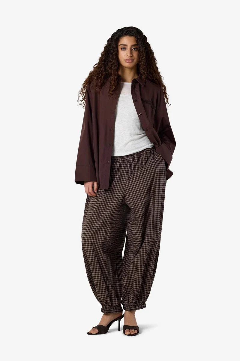Noisy May - Nmtrix Balloon Pant Tnt/17 - 5185507 Chocolate Brown Beige