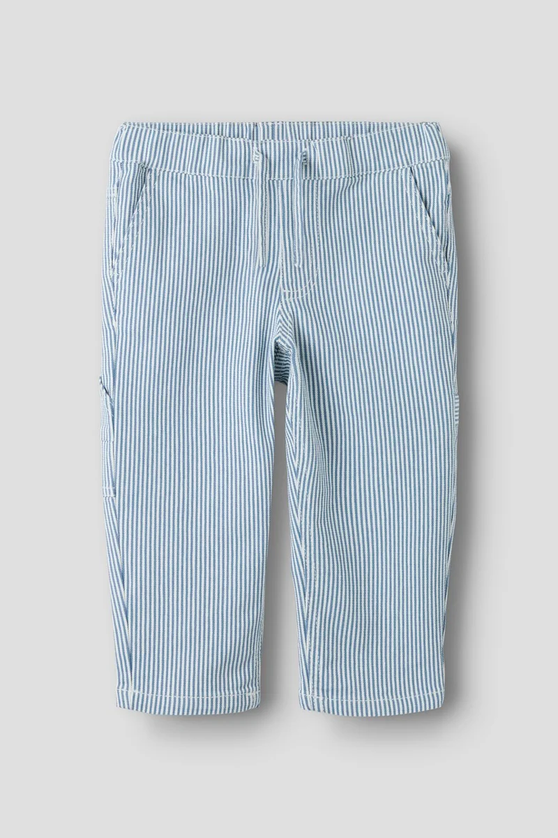 Name It - Nmmnola Tap Stripe Pants Carp 2299-Yf - 5121943 White Moonlight Blue