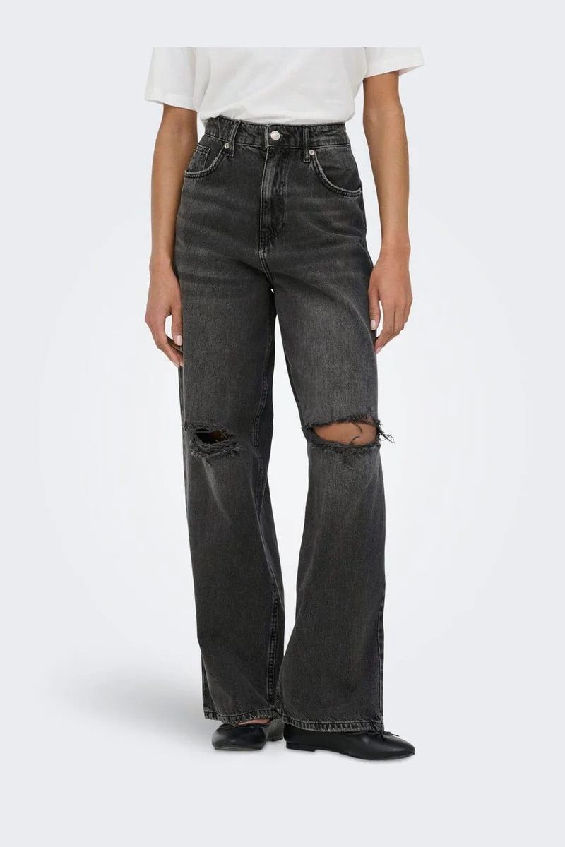 Only - Onlamber Lw Destroy Ovs Baggy Dot - 5016898 Washed Black
