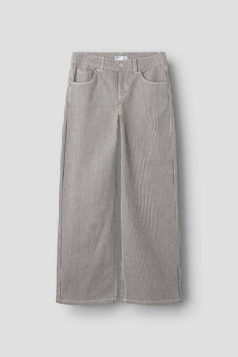 Name It - Nkfrose Wide Stripe Pants 2299-Yf - 5142223 White Delicioso