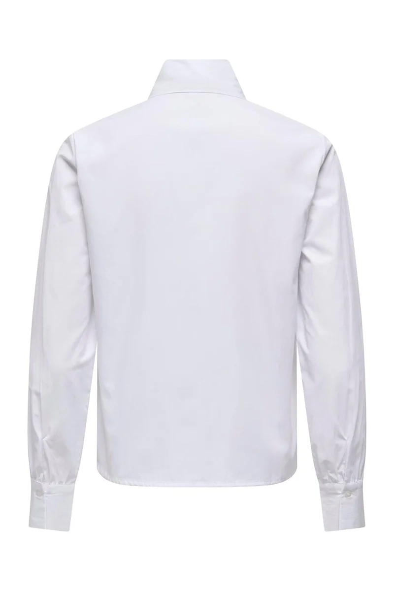 Only - Onlsaya Loris L/S Bow Shirt - 5045041 Bright White