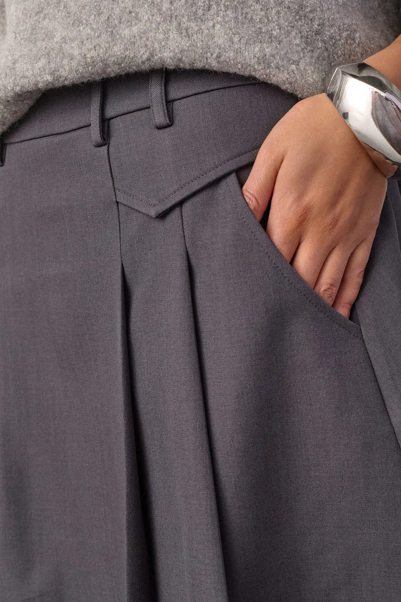 Co´Couture - 34223 Lunacc Pocket Pleat Mini Skirt 500180 - 65002 - Dark Grey
