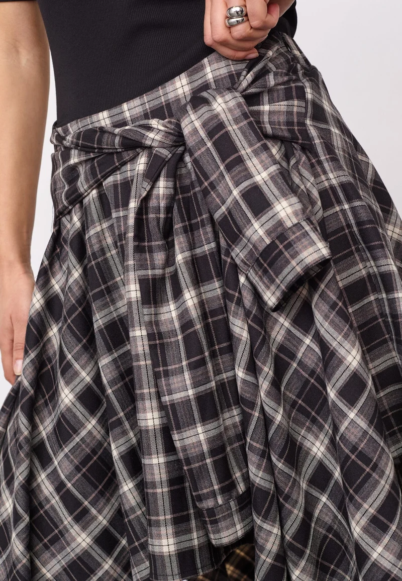 Co´Couture - Dagnycc Check Tie Skirt 500069 - 65001 - Black