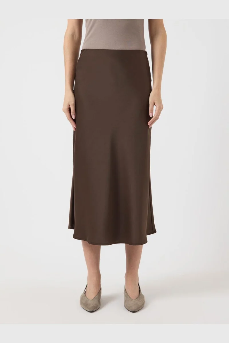 Yas - Yaspella Midi Skirt - 4961525 Chocolate Brown
