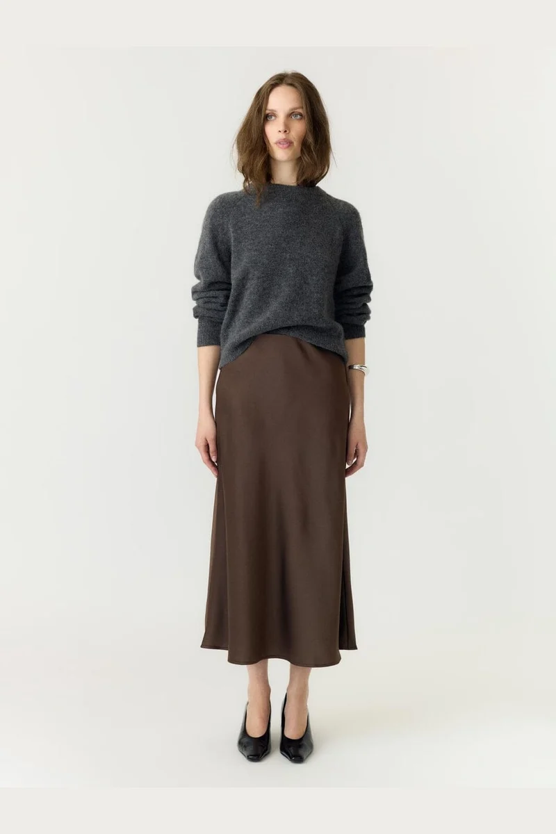 Yas - Yaspella Midi Skirt - 4961525 Chocolate Brown