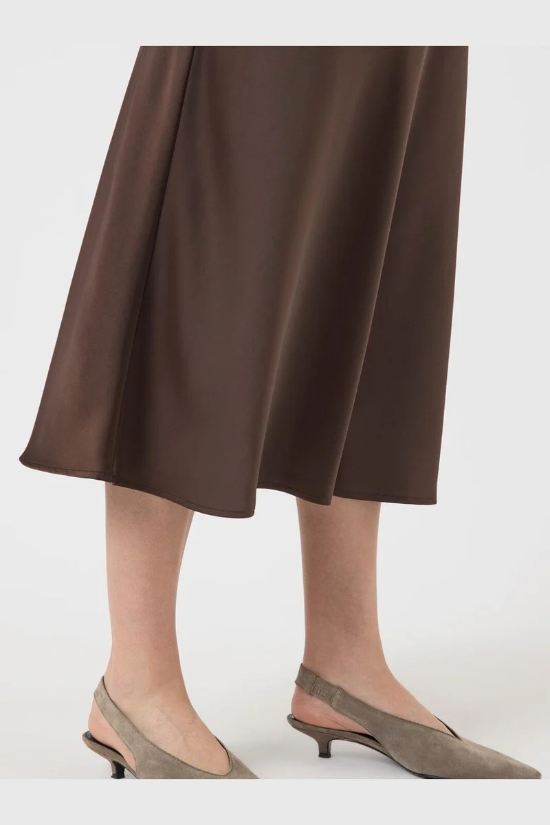 Yas - Yaspella Midi Skirt - 4961525 Chocolate Brown