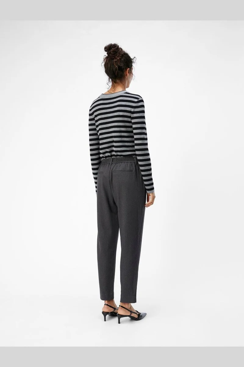 Object - Objlisa Slim Pant - 4637386 Medium Grey Melange