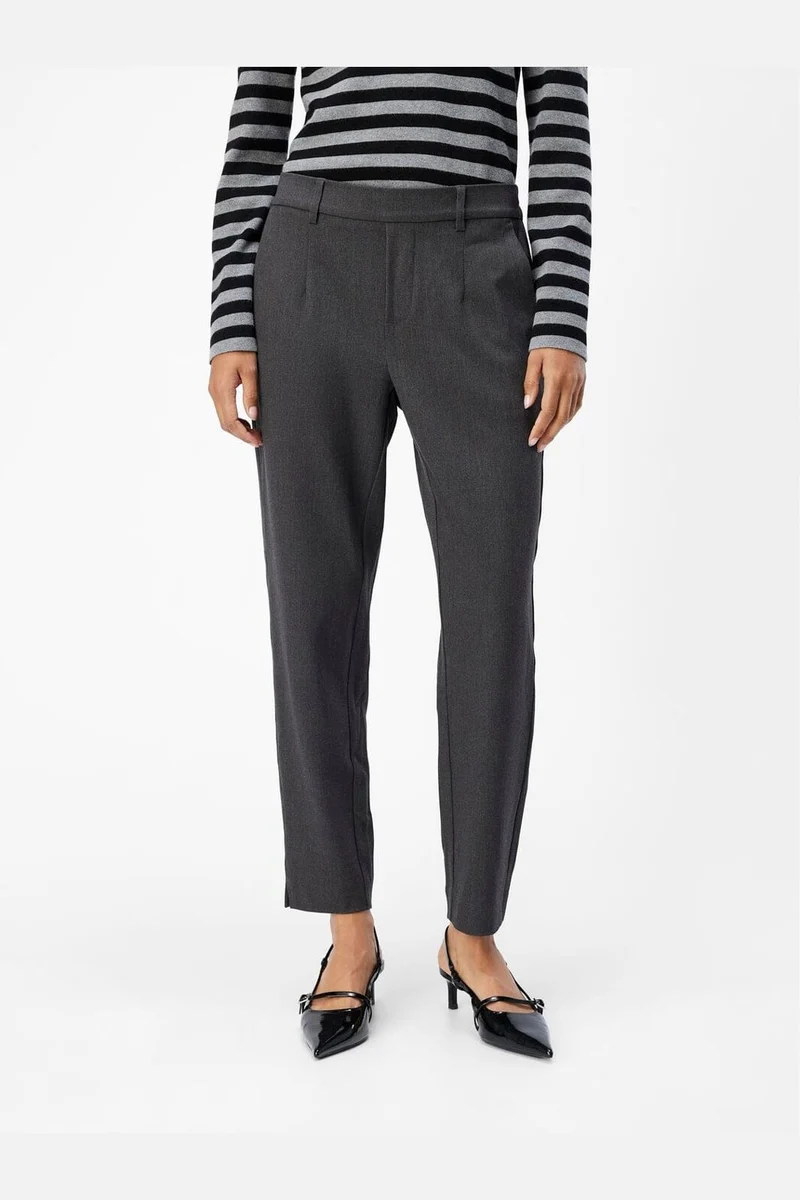 Object - Objlisa Slim Pant - 4637386 Medium Grey Melange