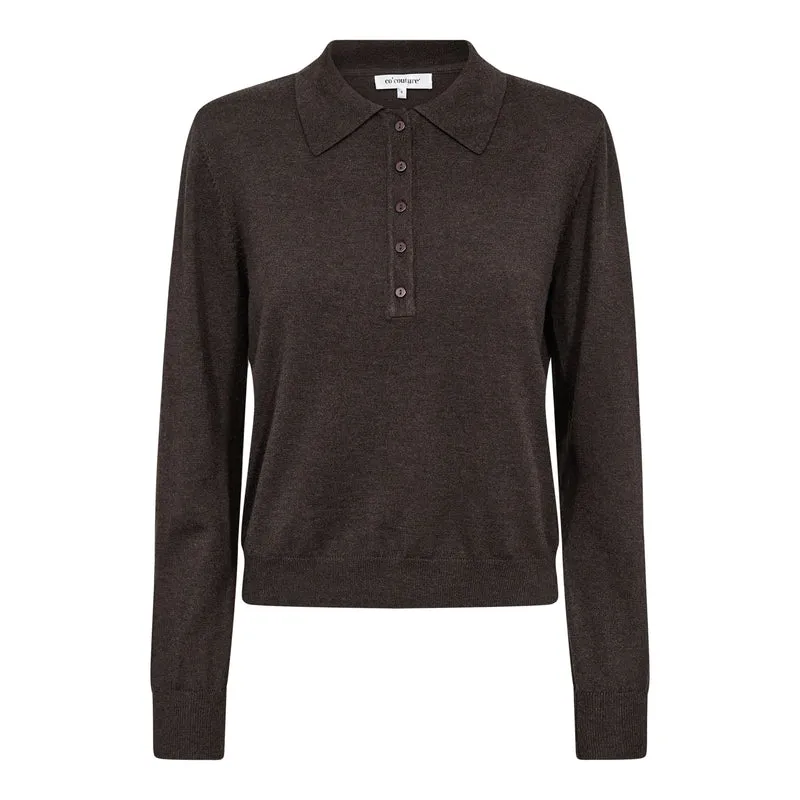 Co´Couture - Corycc Padded Polo Knit 500212 - 20003 - Dark Brown