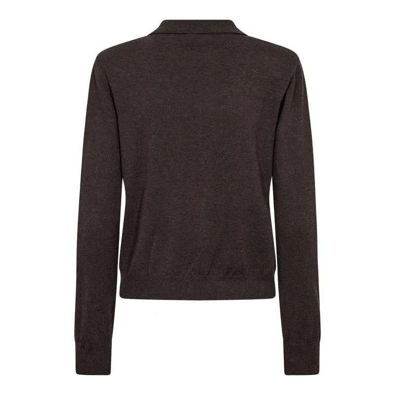 Co´Couture - Corycc Padded Polo Knit 500212 - 20003 - Dark Brown