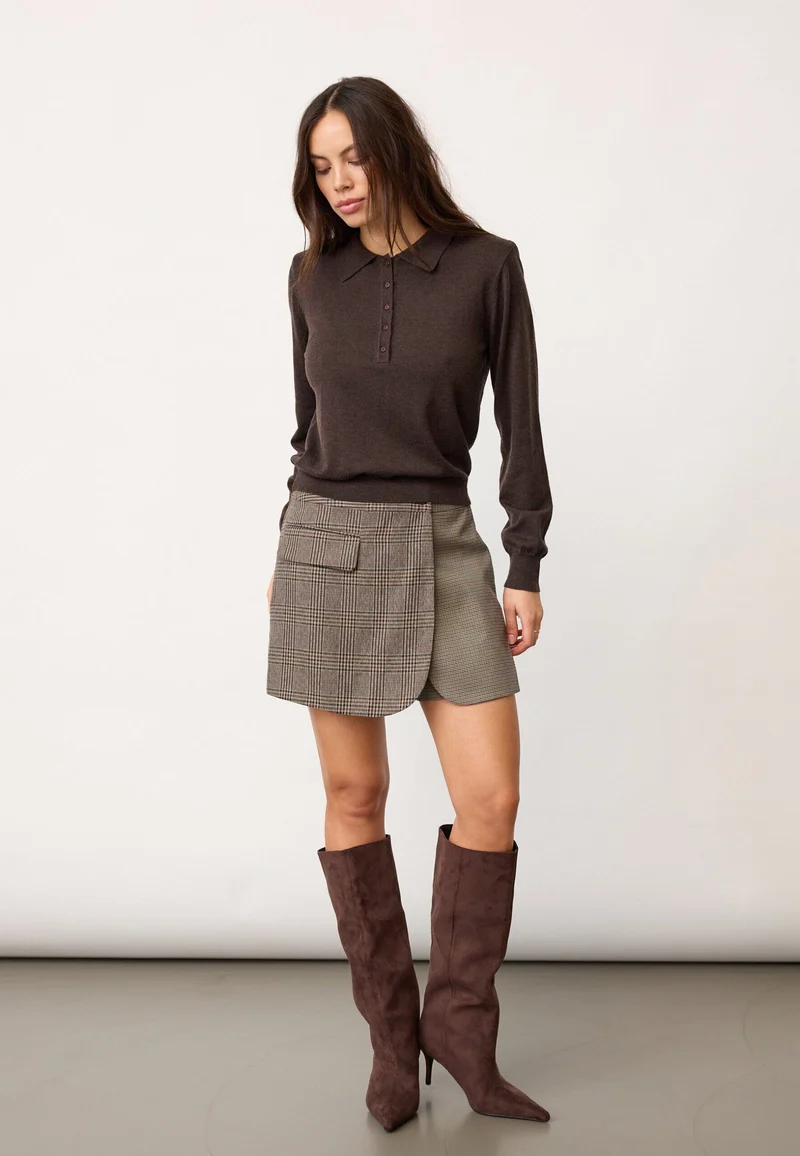 Co´Couture - Corycc Padded Polo Knit 500212 - 20003 - Dark Brown
