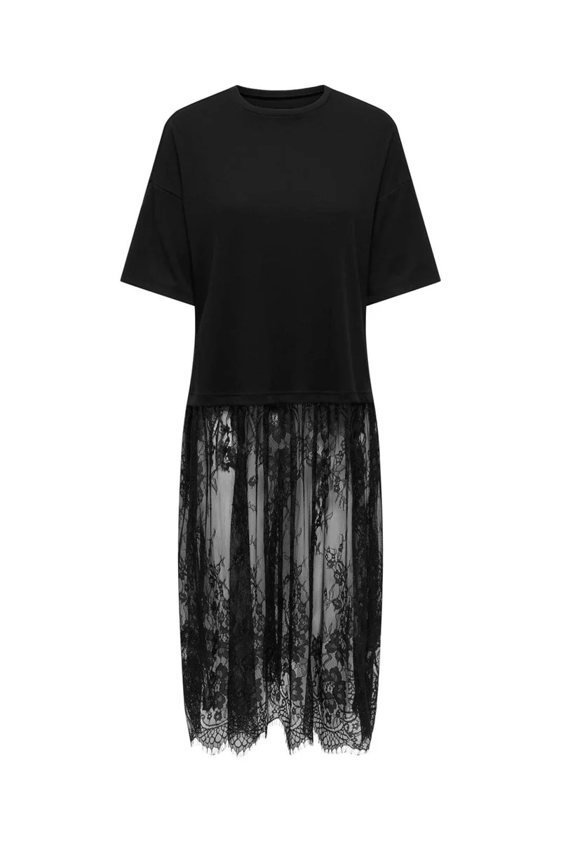 Only - Onltahlia S/S Lace Dress Top - 5100312 Black Dtm Lace