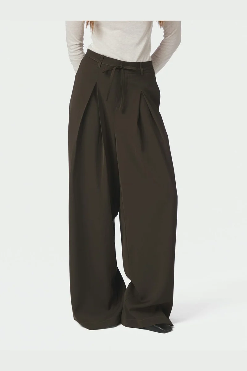 Neo Noir - Eddina Woven Pants 170464 - 676 - Dark Brown
