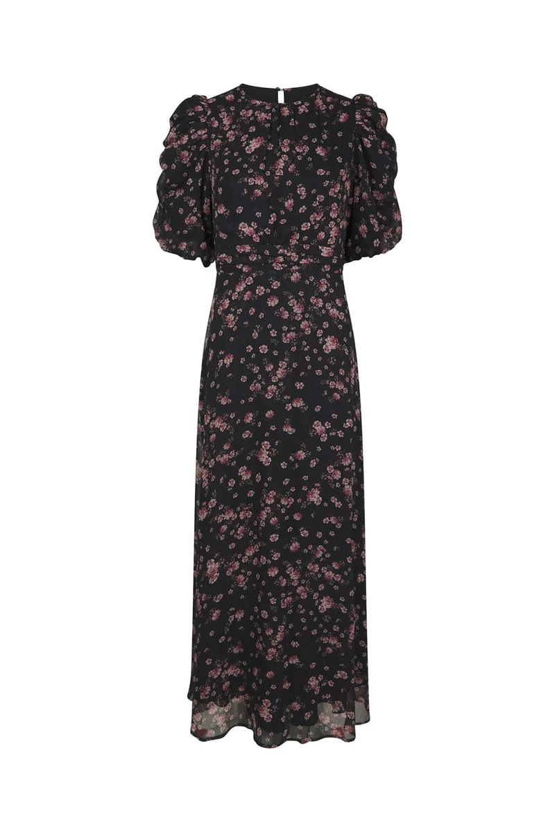 Neo Noir - Kikka Mini Flower Dress 170468 - 100 - Black
