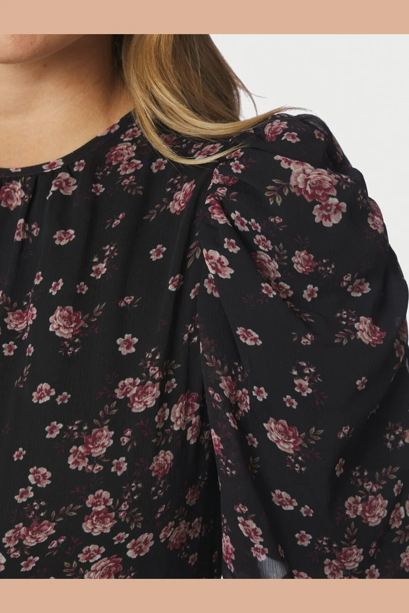 Neo Noir - Kikka Mini Flower Dress 170468 - 100 - Black