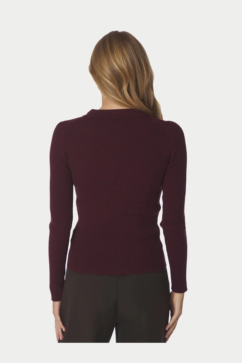 Neo Noir - Panama Knit Blouse 164017 - 682 - Wine
