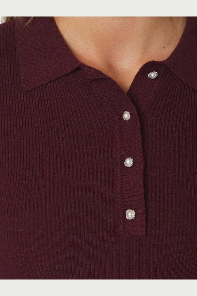 Neo Noir - Panama Knit Blouse 164017 - 682 - Wine