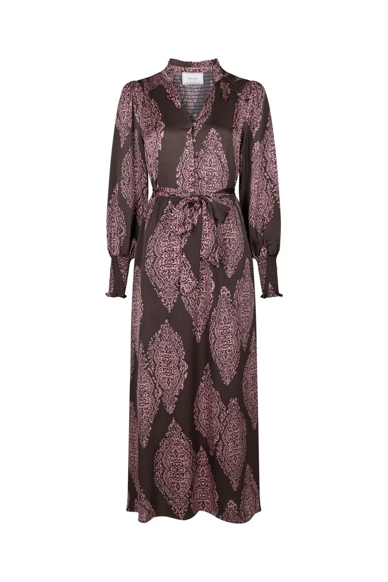 Neo Noir - Novalee Paisley Drop Dress 164473 - 486 - Dark Brown/Evening Rose