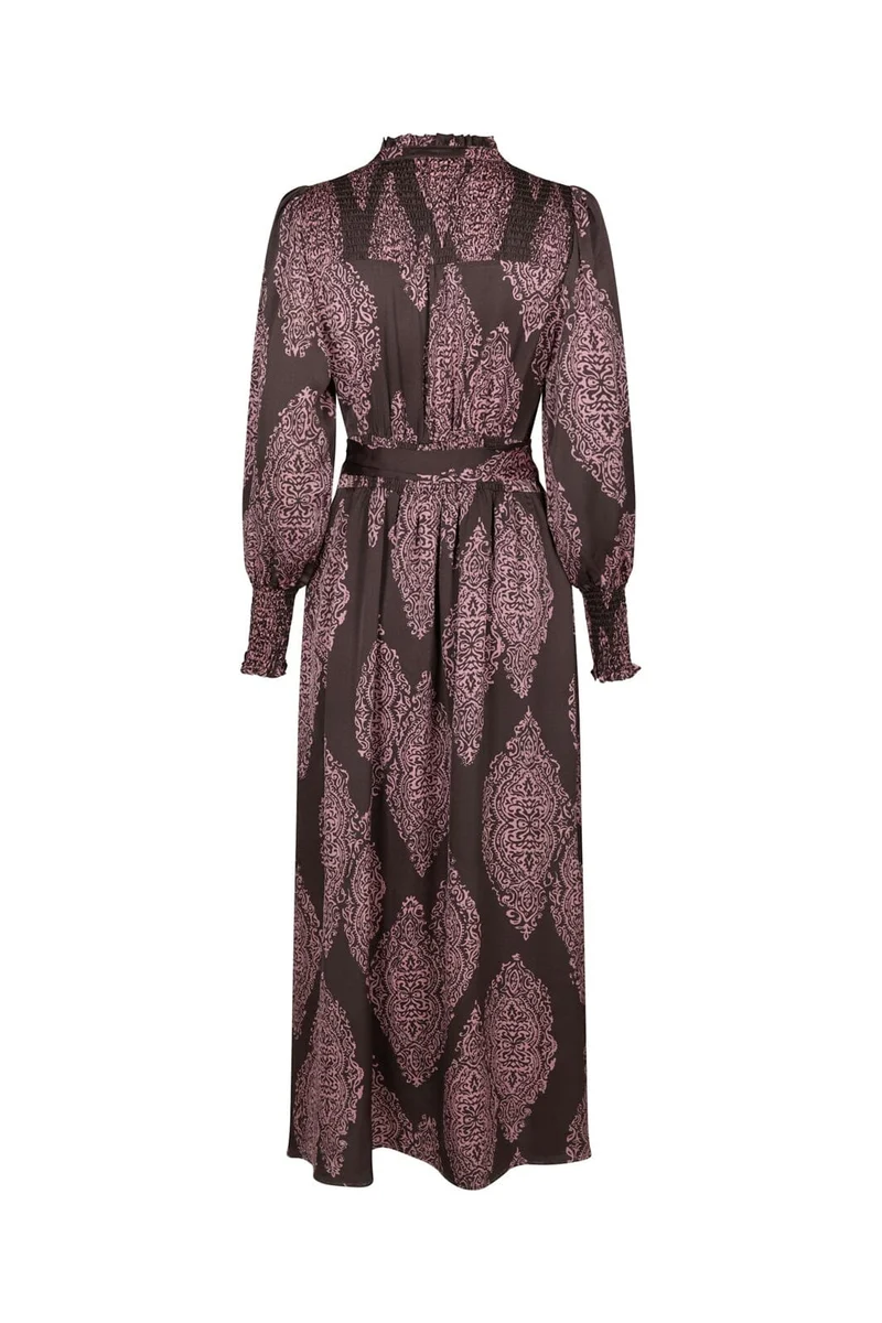Neo Noir - Novalee Paisley Drop Dress 164473 - 486 - Dark Brown/Evening Rose
