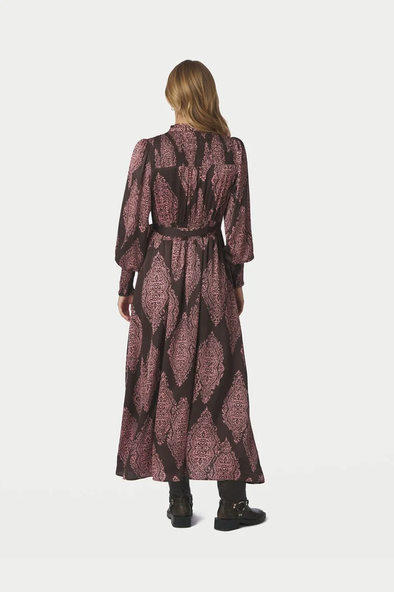 Neo Noir - Novalee Paisley Drop Dress 164473 - 486 - Dark Brown/Evening Rose