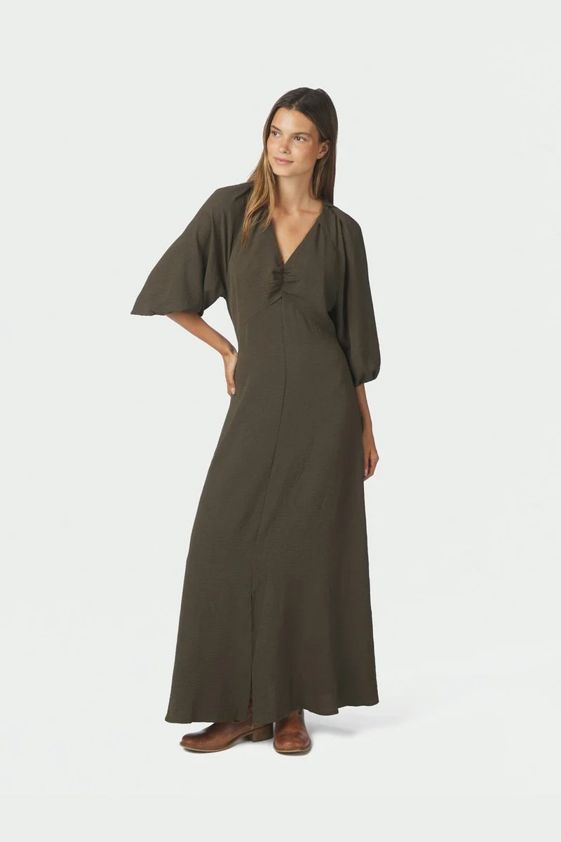 Neo Noir - Meriel Structure Solid Dress 170305 - 151 - Army