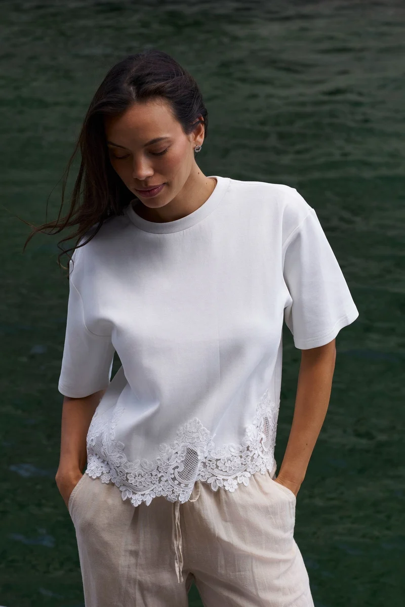 Neo Noir - Iria Lace Tee 170063 - 120 - White