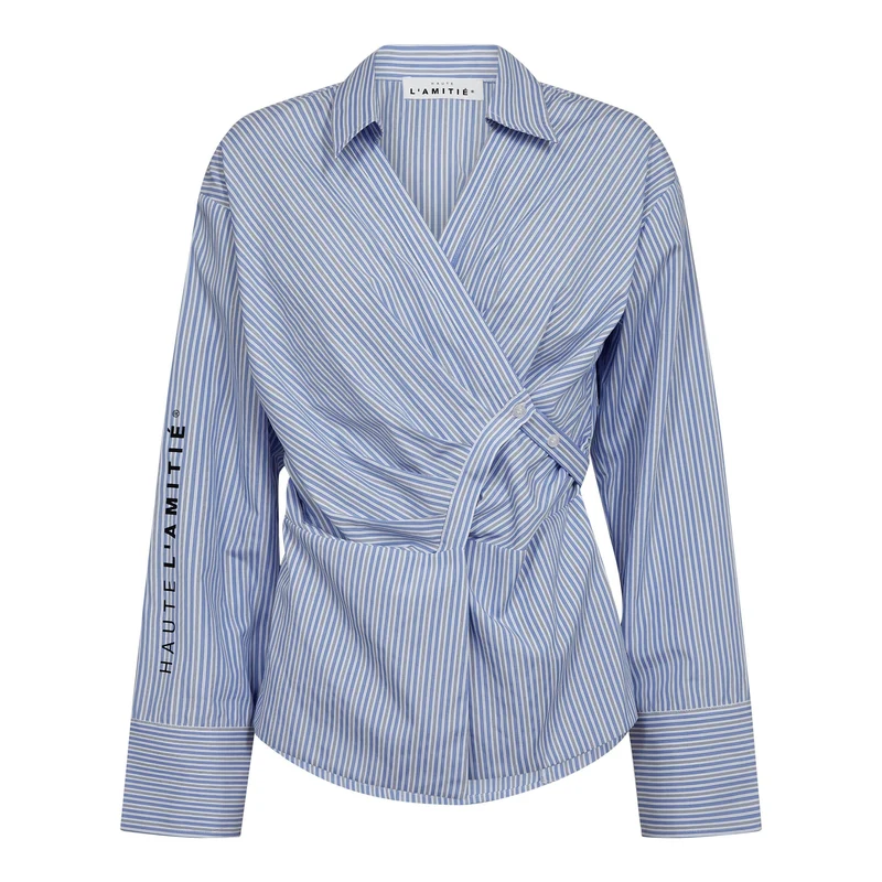 Haute L'Amitié - Nina Strap Shirt HL10795 - Pale Blue Stripe