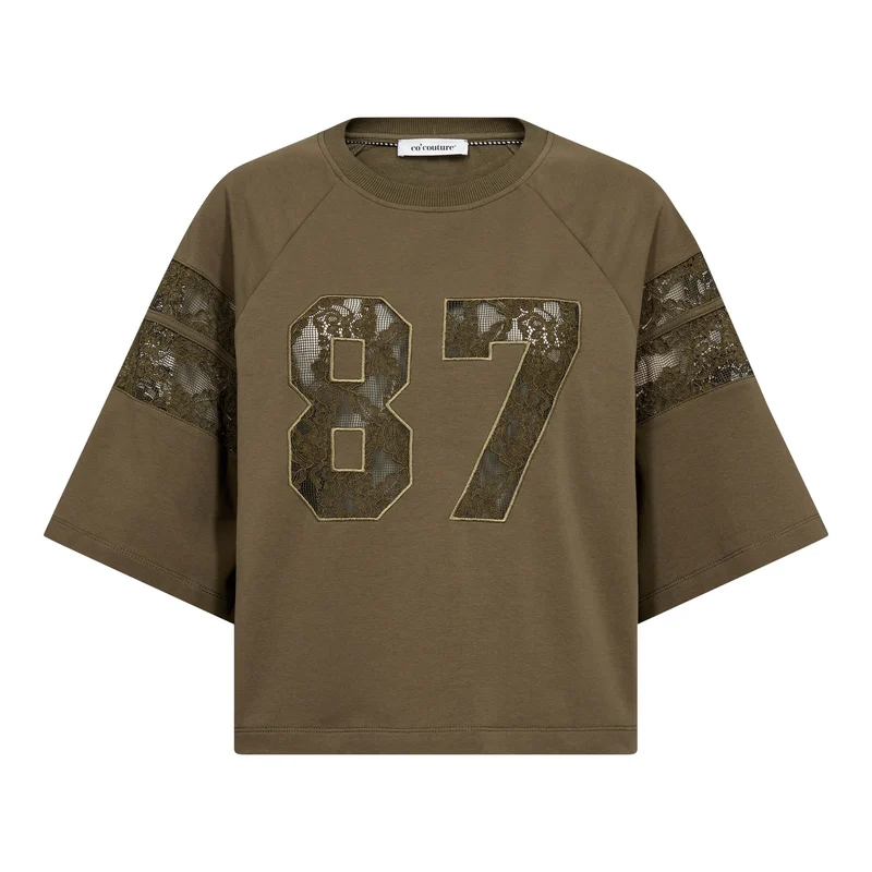 Co´Couture - Elycc 87 Lace Tee Sweat 500029 - 60004 - Army