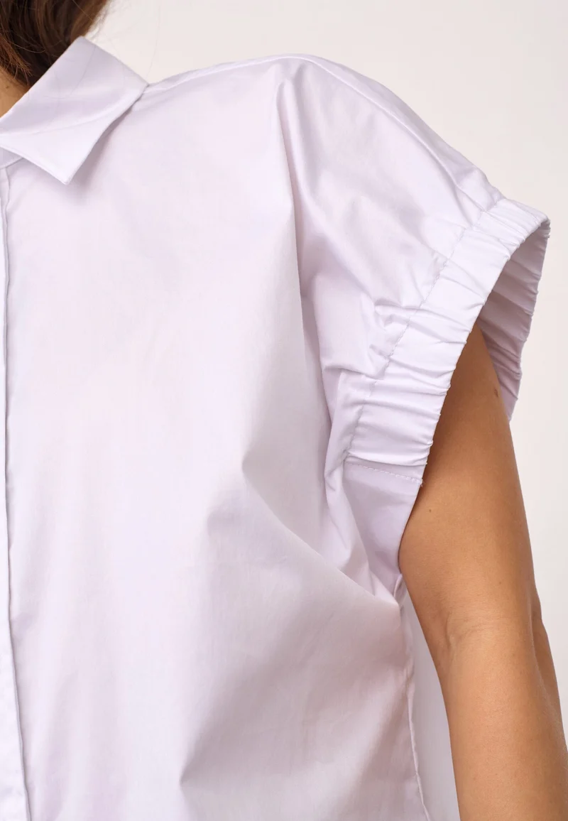 Co´Couture - Poppycc Elastic Cuff Ss Shirt 500053 - 10001 - White