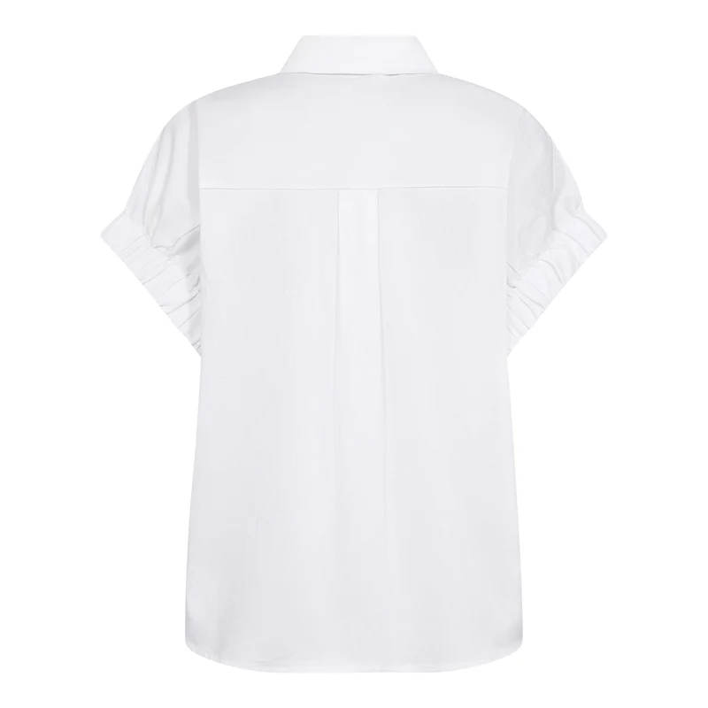 Co´Couture - Poppycc Elastic Cuff Ss Shirt 500053 - 10001 - White