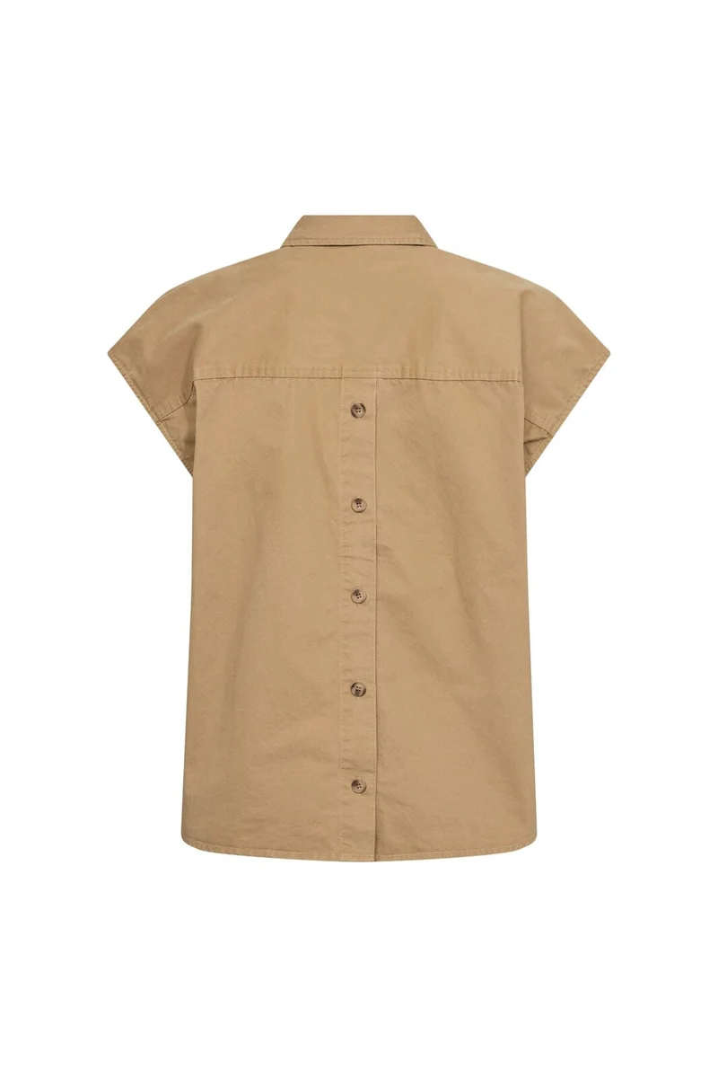 Co´Couture - Evelyncc Slit Back Ss Shirt 500420 - 20012 - Sand