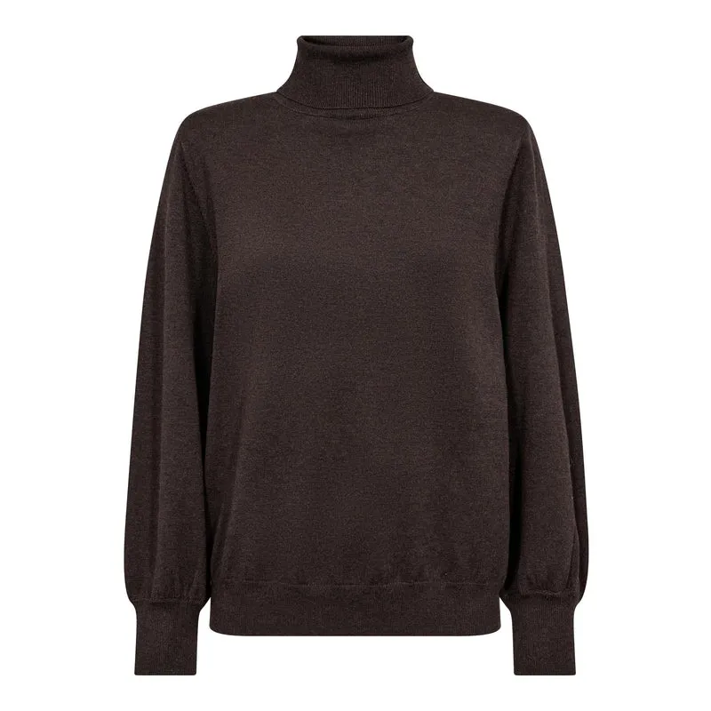 Co´Couture - Corycc Padded Roll-Neck Knit 500213 - 20003 - Dark Brown