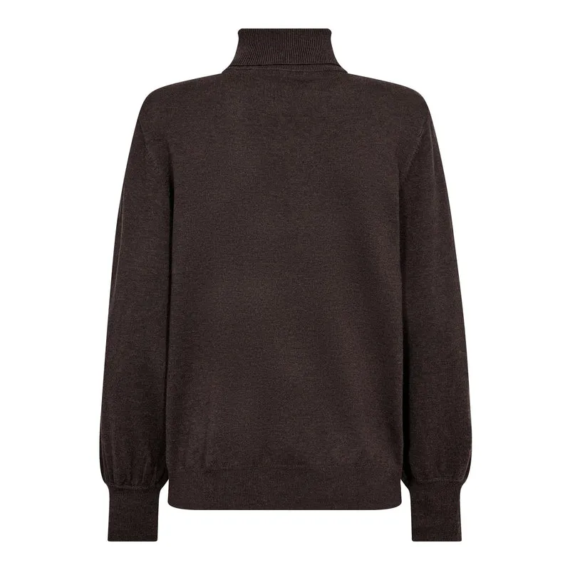 Co´Couture - Corycc Padded Roll-Neck Knit 500213 - 20003 - Dark Brown