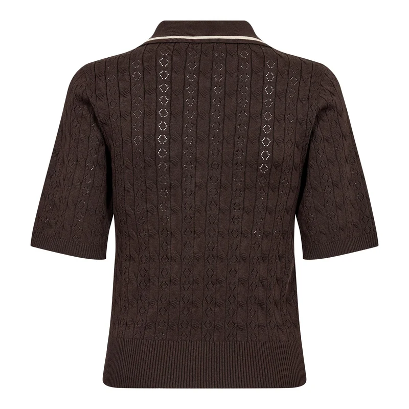 Co´Couture - Luecc Ss Polo Knit 500217 - 20003 - Dark Brown