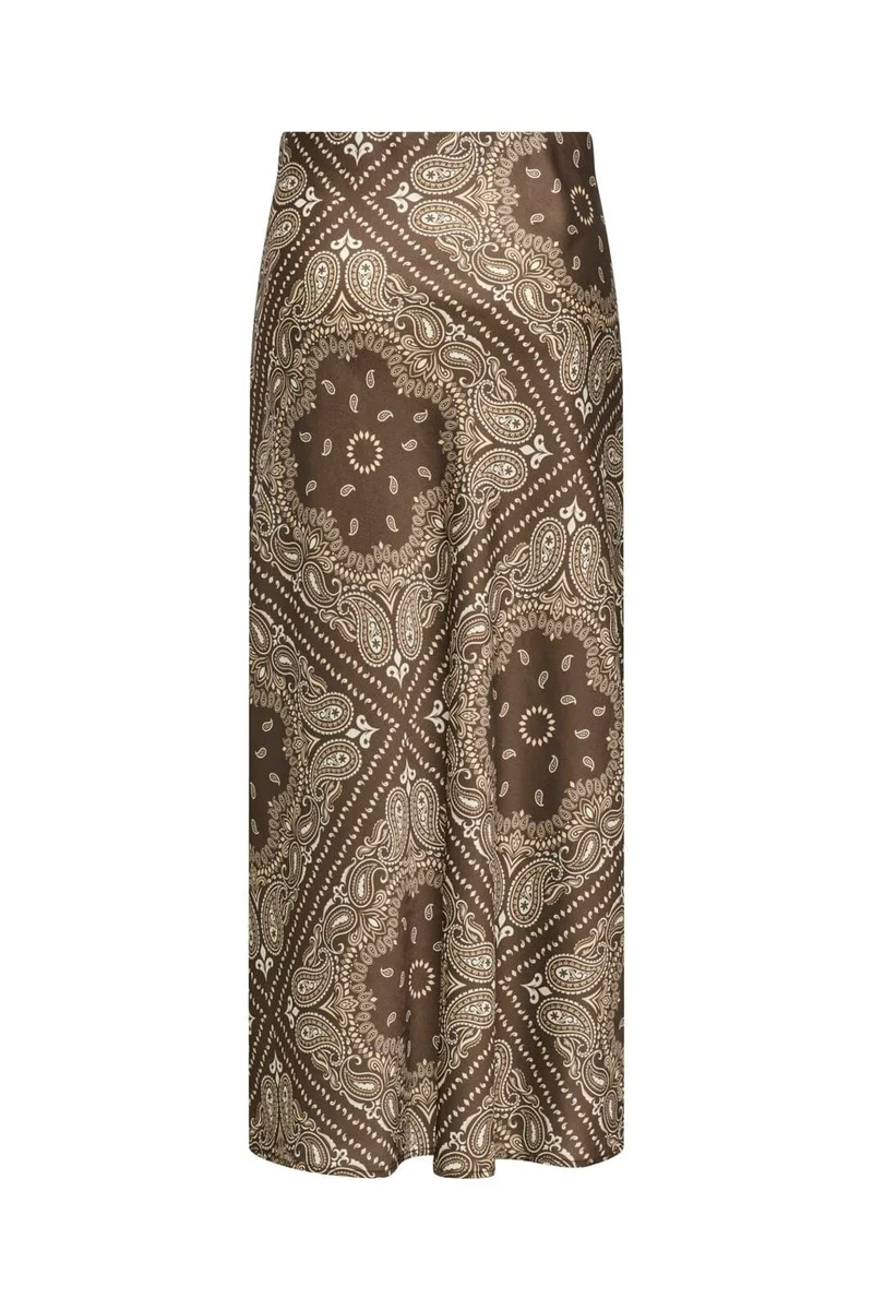 Only - Onlchigo Ankel Satin Skirt - 5086364 Chicory Coffee Bandana