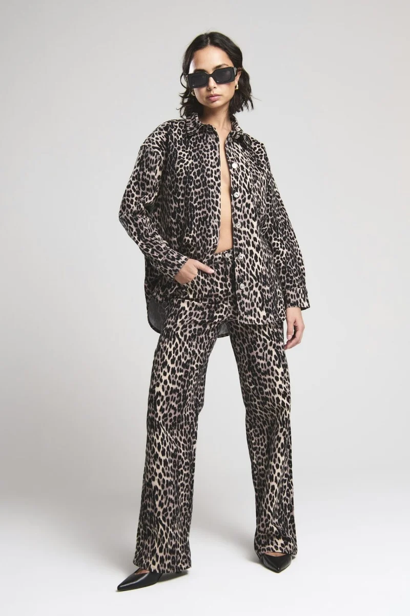 Only - Onljuicy-Anlie Wide Pant - 4688029 Black Leo