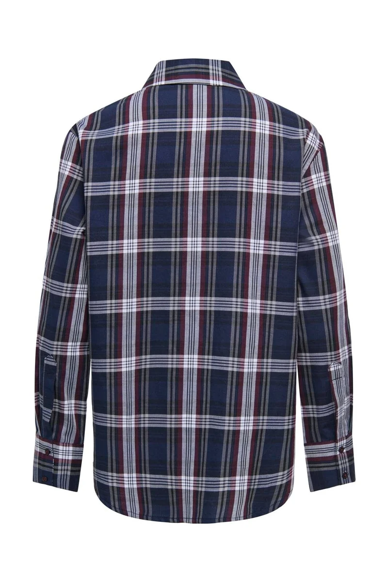 Only - Onlsurani L/S Check Emb Shirt - 5080451 Navy Blazer Red Notes
