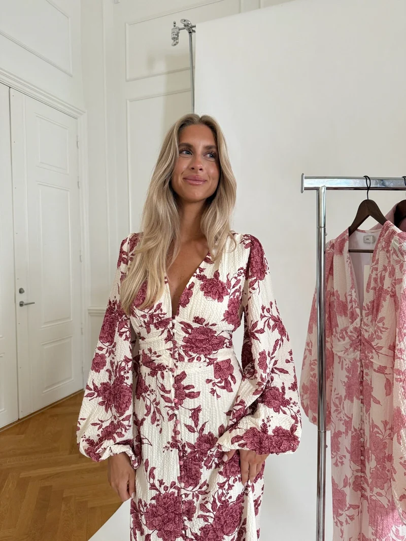 BYIC x Molly&My - Adaic Long Dress A23983 - Bordeaux Toile Print
