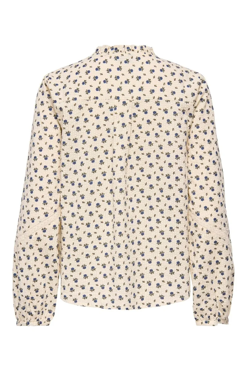 Only - Onllucinda Ls Tape Shirt - 5085607 Birch Blue Floral